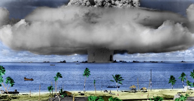 Between 1946 and 1958, the United States detonated 67 nuclear bombs over the Marshall Islands.
